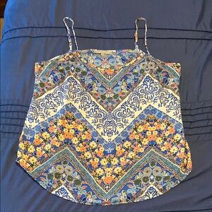 Daniel Rainn Floral Blue and White Women's Strap/tank Top